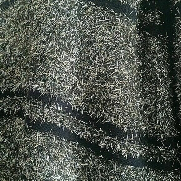 RUBY Rd Black Silver Eyelash Long Sleeve Scoop Neck Sweater Plus Size 2X NWT - Picture 6 of 10
